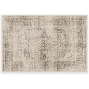 RUGGABLE Washable Vintage Area Rug – Kamran Hazel 3×5, Stain-Resistant, Non-Slip – Small Machine Washable Rugs for Living Room, Bedroom, Hallway, Entryway & Office–with Standard Pad(A Hazel – Sarrah – Cushioned Pad)