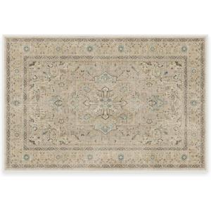 RUGGABLE Washable Vintage Area Rug – Kamran Hazel 3×5, Stain-Resistant, Non-Slip – Small Machine Washable Rugs for Living Room, Bedroom, Hallway, Entryway & Office–with Standard Pad(Ivory Opal – Kamran – Cushioned Pad)