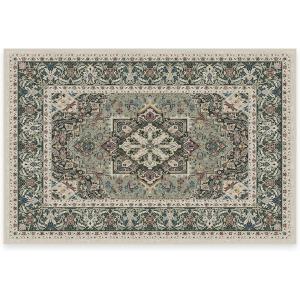 RUGGABLE Washable Vintage Runner Rug – Hendesi Heriz Abalone 2.5×7, Stain-Resistant, Non-Slip Hallway Runner – Machine Washable Rug for Hallway, Entryway, Living Room & Kitchen–with Standard Pad(Sage – Standard Pad)