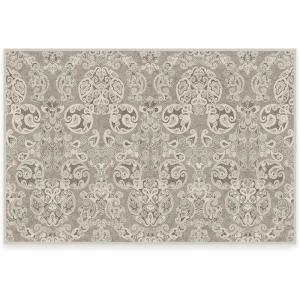RUGGABLE x Disney Washable Area Rug – Damask Charcoal 6 ft Round, Stain-Resistant, Non-Slip – Medium Machine Washable Rugs for Living Room, Bedroom, Hallway, Entryway & Office–with Standard Pad(Mickey Damask Stone – Cushioned Pad)