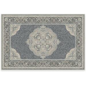 RUGGABLE x Disney Washable Area Rug – Damask Charcoal 6 ft Round, Stain-Resistant, Non-Slip – Medium Machine Washable Rugs for Living Room, Bedroom, Hallway, Entryway & Office–with Standard Pad(Mickey Abalone – Cushioned Pad)