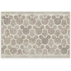 RUGGABLE x Disney Washable Area Rug – Trellis Blue 3×5, Stain-Resistant, Non-Slip – Small Machine Washable Rugs for Living Room, Bedroom, Hallway, Entryway & Office–with Standard Pad(Mickey Trellis Grey – Cushioned Pad)
