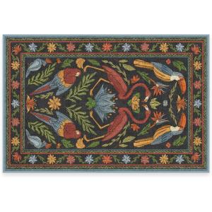 RUGGABLE x Iris Apfel Machine Washable Modern Area Rug – Birds of A Feather Neutral 3×5, Stain-Resistant, Non-Slip – Small Rugs for Living Room, Bedroom, Hallway, Entryway & Office–with Cushioned Pad(Birds of a Feather Black – Standard Pad)