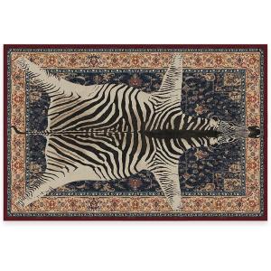 RUGGABLE x Iris Apfel Machine Washable Modern Area Rug – Birds of A Feather Neutral 3×5, Stain-Resistant, Non-Slip – Small Rugs for Living Room, Bedroom, Hallway, Entryway & Office–with Cushioned Pad(Safari Sapphire Blue – Cushioned Pad)
