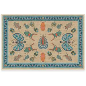 RUGGABLE x Iris Apfel Machine Washable Modern Area Rug – Birds of A Feather Neutral 3×5, Stain-Resistant, Non-Slip – Small Rugs for Living Room, Bedroom, Hallway, Entryway & Office–with Cushioned Pad(A – Flutterby Multicolor – Cushioned Pad)