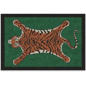 RUGGABLE x Jonathan Adler Machine Washable Modern Runner Rug – Inkdrop Camel & Ivory 2.5×7, Stain-Resistant, Non-Slip – Washable Rug for Hallway, Entryway, Living Room & Kitchen–with Standard Pad(Tiger Emerald – Cushioned Pad)