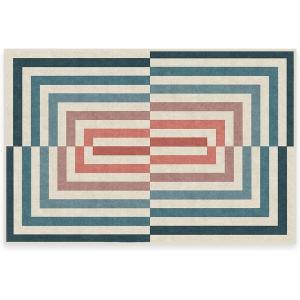 RUGGABLE x Jonathan Adler Machine Washable Modern Runner Rug – Inkdrop Camel & Ivory 2.5×7, Stain-Resistant, Non-Slip – Washable Rug for Hallway, Entryway, Living Room & Kitchen–with Standard Pad(Op Art Teal – Cushioned Pad)