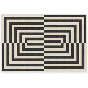 RUGGABLE x Jonathan Adler Machine Washable Modern Runner Rug – Inkdrop Camel & Ivory 2.5×7, Stain-Resistant, Non-Slip – Washable Rug for Hallway, Entryway, Living Room & Kitchen–with Standard Pad(Op Art Charcoal – Standard Pad)