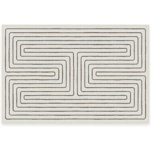 RUGGABLE x Jonathan Adler Machine Washable Modern Runner Rug – Inkdrop Camel & Ivory 2.5×7, Stain-Resistant, Non-Slip – Washable Rug for Hallway, Entryway, Living Room & Kitchen–with Standard Pad(Labyrinth Camel/Ivory – Cushioned Pad)