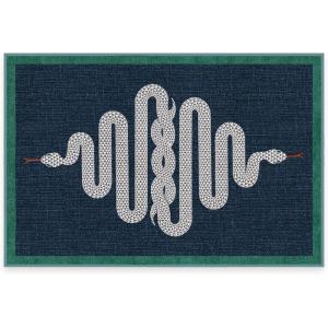 RUGGABLE x Jonathan Adler Machine Washable Modern Runner Rug – Inkdrop Camel & Ivory 2.5×7, Stain-Resistant, Non-Slip – Washable Rug for Hallway, Entryway, Living Room & Kitchen–with Standard Pad(Venom Sapphire – Standard Pad)