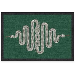 RUGGABLE x Jonathan Adler Machine Washable Modern Runner Rug – Inkdrop Camel & Ivory 2.5×7, Stain-Resistant, Non-Slip – Washable Rug for Hallway, Entryway, Living Room & Kitchen–with Standard Pad(Venom Emerald – Standard Pad)