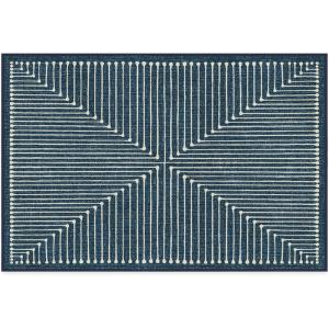 RUGGABLE x Jonathan Adler Machine Washable Modern Runner Rug – Inkdrop Camel & Ivory 2.5×7, Stain-Resistant, Non-Slip – Washable Rug for Hallway, Entryway, Living Room & Kitchen–with Standard Pad(Inkdrop Lapis Blue – Cushioned Pad)