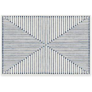 RUGGABLE x Jonathan Adler Machine Washable Modern Runner Rug – Inkdrop Camel & Ivory 2.5×7, Stain-Resistant, Non-Slip – Washable Rug for Hallway, Entryway, Living Room & Kitchen–with Standard Pad(Inkdrop Slate Blue – Standard Pad)