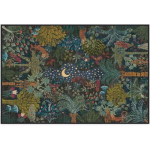 RUGGABLE x Justina Blakeney Machine Washable Area Rug – Josephine Midnight 4×6, Stain-Resistant, Non-Slip – Medium Rugs for Living Room, Bedroom, Hallway, Entryway & Office–with Standard Pad(Josephine Midnight – Cushioned Pad)