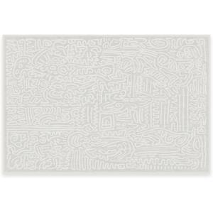 RUGGABLE x Keith Haring Washable Area Rug – Block Party Multicolor 3×5, Stain-Resistant, Non-Slip – Small Machine Washable Rugs for Living Room, Bedroom, Hallway, Entryway & Office–with Standard Pad(Freestyle Pearl – Cushioned Pad)