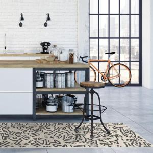 RUGGABLE x Keith Haring Washable Area Rug – Block Party Multicolor 3×5, Stain-Resistant, Non-Slip – Small Machine Washable Rugs for Living Room, Bedroom, Hallway, Entryway & Office–with Standard Pad(Block Party Black & Ivory – Standard Pad)