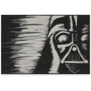 RUGGABLE x Star Wars Washable Area Rug – Grogu Trellis Ash Grey 3×5, Stain-Resistant, Non-Slip – Small Machine Washable Rugs for Living Room, Bedroom, Hallway, Entryway & Office–with Standard Pad(Darth Vader Black – Standard Pad)