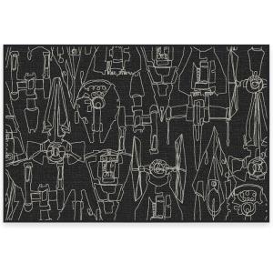 RUGGABLE x Star Wars Washable Area Rug – Grogu Trellis Ash Grey 3×5, Stain-Resistant, Non-Slip – Small Machine Washable Rugs for Living Room, Bedroom, Hallway, Entryway & Office–with Standard Pad(Armada Black – Standard Pad)