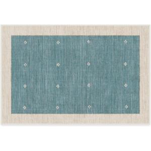 RUGGABLE x goop Machine Washable Area Rug – Lucia Natural 10×14, Stain-Resistant, Non-Slip – Large Rugs for Living Room, Bedroom, Hallway, Entryway & Office–with Standard Pad(Luna Soft Teal – Cushioned Pad)