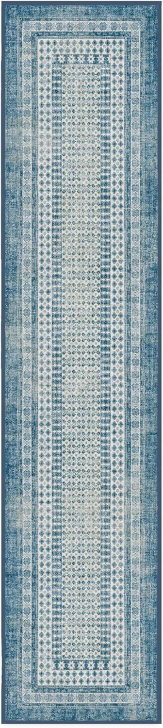 imageRUGGABLE Machine Washable Runner Rug Founders Cyrus Black 25x7 StainResistant NonSlip Washable Rug for Hallway Entryway Living Room ampamp Kitchenwith Standard PadCyrus Ocean Ivory Standard Pad