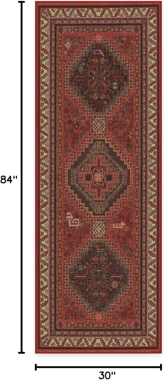 imageRUGGABLE Washable Area Rug Zareen Scarlet Red 2x3 StainResistant NonSlip Small Machine Washable Rugs for Living Room Bedroom Hallway Entryway ampamp Bathroomwith Standard PadScarlet Red Cushioned Pad