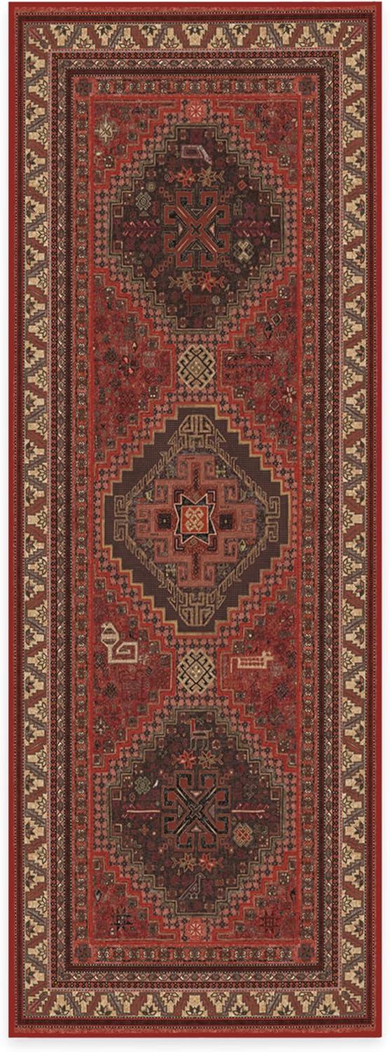 imageRUGGABLE Washable Area Rug Zareen Scarlet Red 2x3 StainResistant NonSlip Small Machine Washable Rugs for Living Room Bedroom Hallway Entryway ampamp Bathroomwith Standard PadScarlet Red Standard Pad