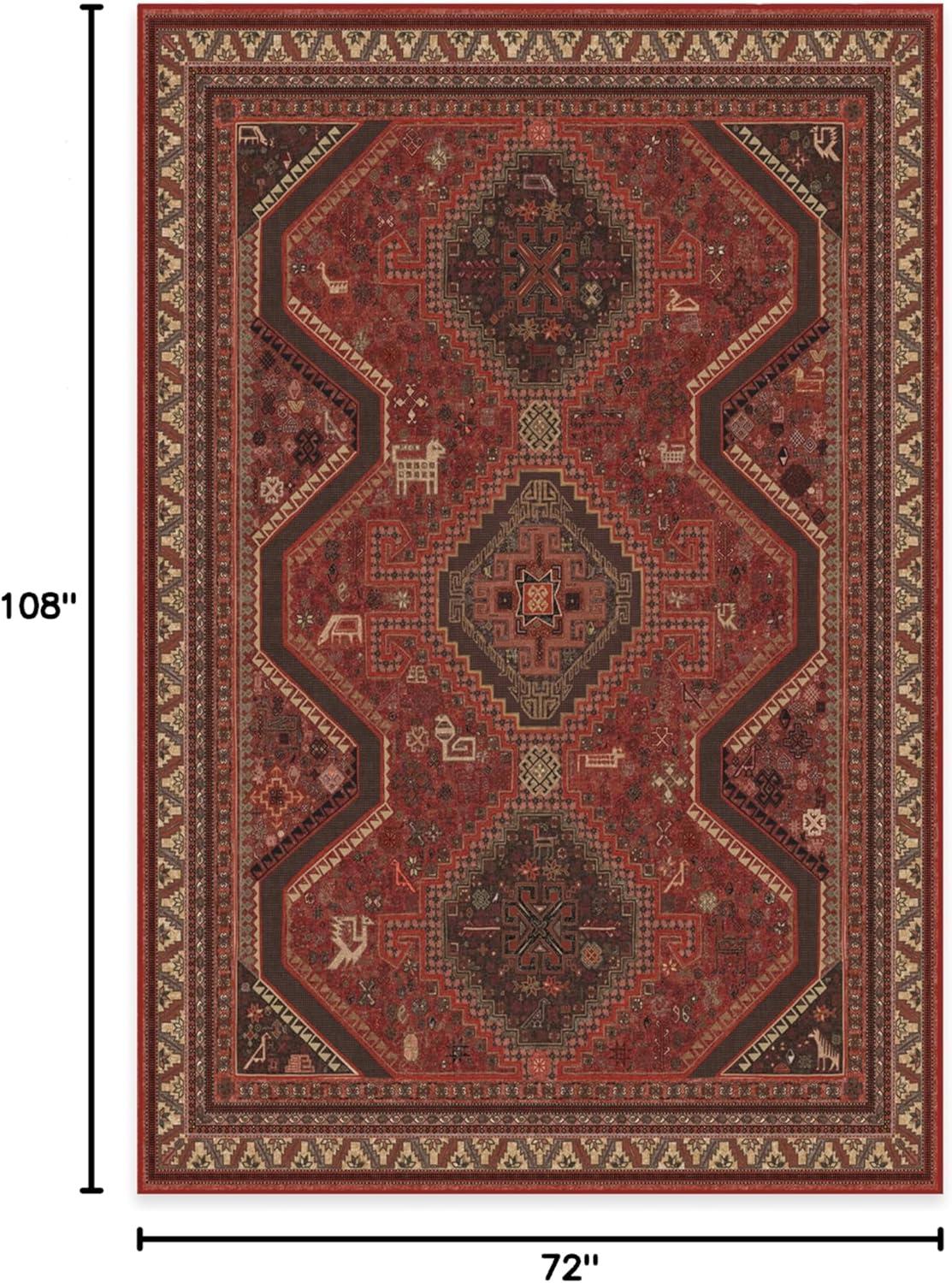 imageRUGGABLE Washable Area Rug Zareen Scarlet Red 2x3 StainResistant NonSlip Small Machine Washable Rugs for Living Room Bedroom Hallway Entryway ampamp Bathroomwith Standard PadScarlet Red Cushioned Pad