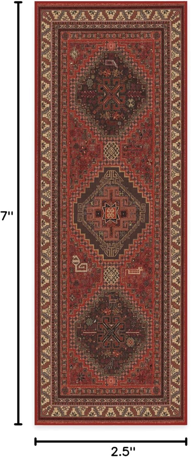 imageRUGGABLE Washable Area Rug Zareen Scarlet Red 2x3 StainResistant NonSlip Small Machine Washable Rugs for Living Room Bedroom Hallway Entryway ampamp Bathroomwith Standard PadScarlet Red Standard Pad