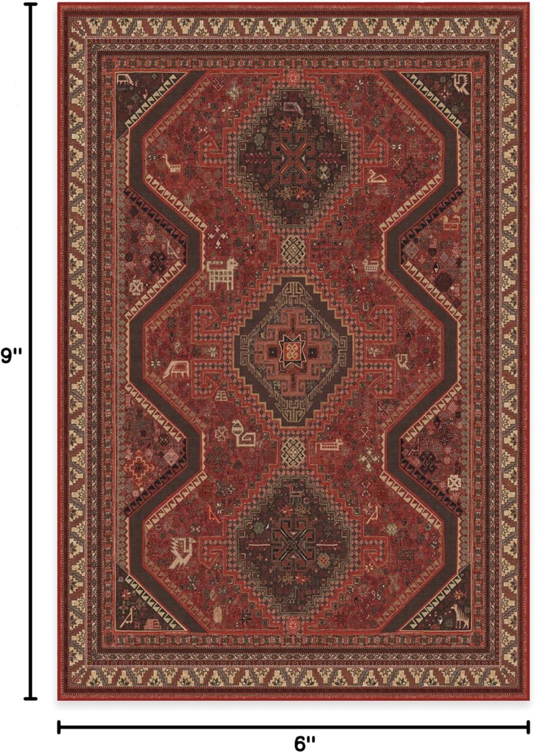 imageRUGGABLE Washable Area Rug Zareen Scarlet Red 2x3 StainResistant NonSlip Small Machine Washable Rugs for Living Room Bedroom Hallway Entryway ampamp Bathroomwith Standard PadScarlet Red Standard Pad