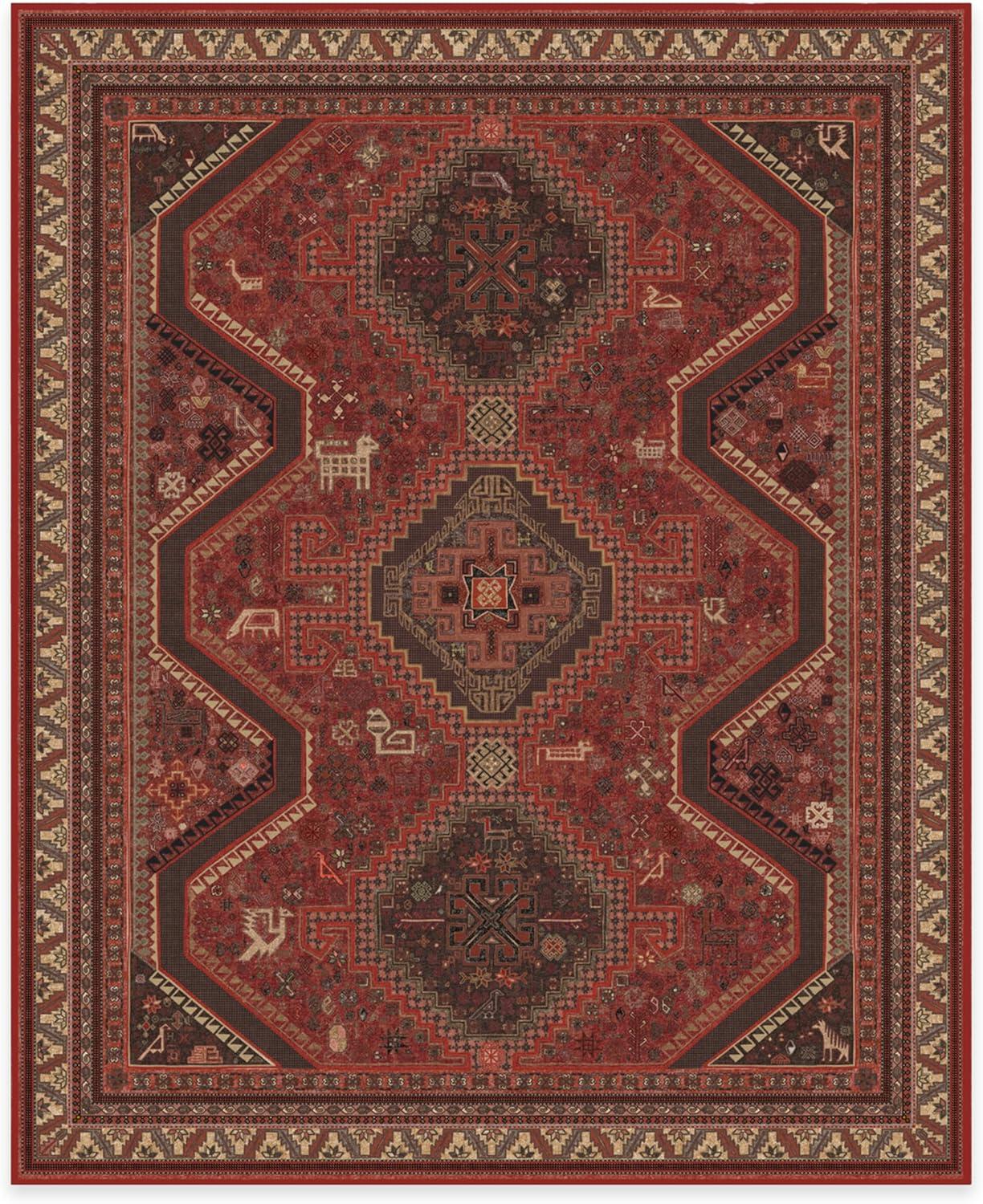 imageRUGGABLE Washable Area Rug Zareen Scarlet Red 2x3 StainResistant NonSlip Small Machine Washable Rugs for Living Room Bedroom Hallway Entryway ampamp Bathroomwith Standard PadScarlet Red Cushioned Pad