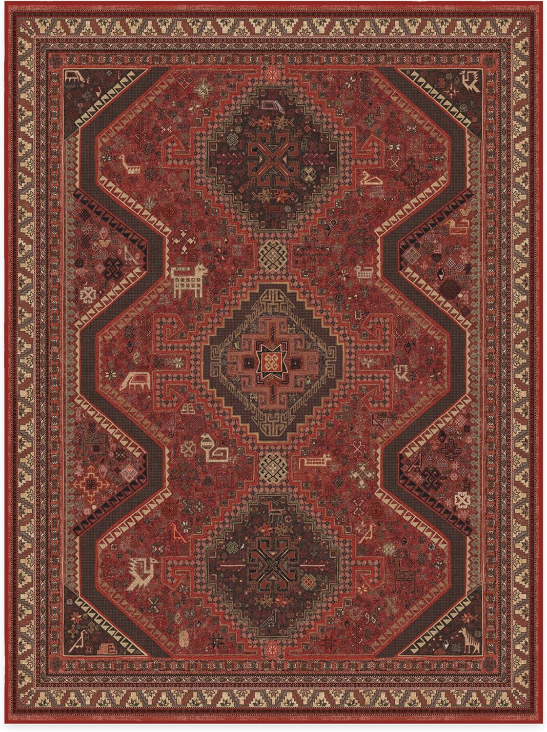 imageRUGGABLE Washable Area Rug Zareen Scarlet Red 2x3 StainResistant NonSlip Small Machine Washable Rugs for Living Room Bedroom Hallway Entryway ampamp Bathroomwith Standard PadScarlet Red Cushioned Pad