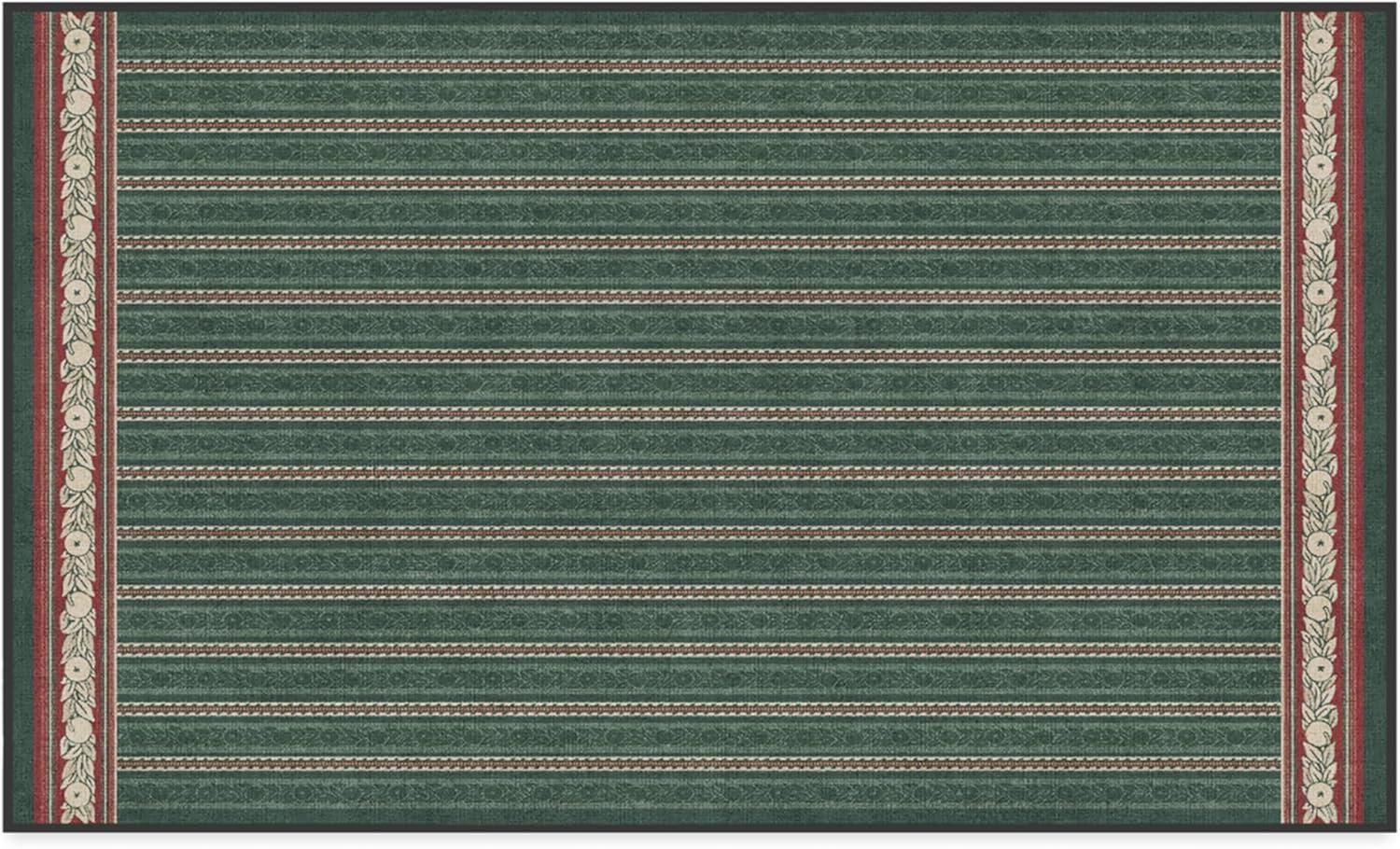 imageRUGGABLE x Morris ampamp Co Washable Runner Rug Mallow Rust Red 25x7 StainResistant NonSlip Hallway Runner Machine Washable Rug for Hallway Entryway Living Room ampamp Kitchenwith Standard PadFruit Stripe Spruce Green Standard Pad