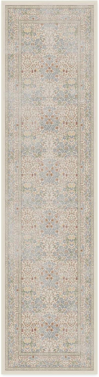 imageRUGGABLE x Morris ampamp Co Washable Runner Rug Mallow Rust Red 25x7 StainResistant NonSlip Hallway Runner Machine Washable Rug for Hallway Entryway Living Room ampamp Kitchenwith Standard PadBlackthorn Ivory Blue Standard Pad
