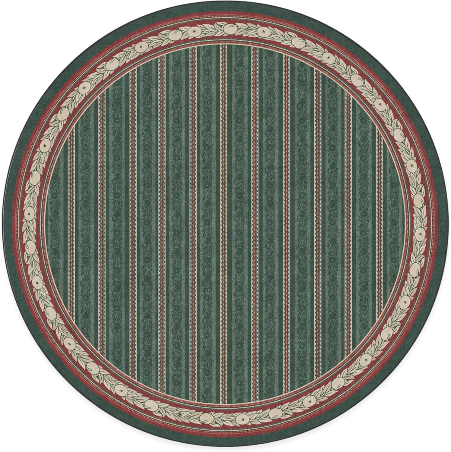 imageRUGGABLE x Morris ampamp Co Washable Runner Rug Mallow Rust Red 25x7 StainResistant NonSlip Hallway Runner Machine Washable Rug for Hallway Entryway Living Room ampamp Kitchenwith Standard PadFruit Stripe Spruce Green Standard Pad
