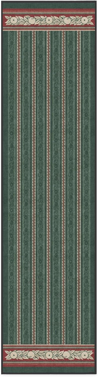 imageRUGGABLE x Morris ampamp Co Washable Runner Rug Mallow Rust Red 25x7 StainResistant NonSlip Hallway Runner Machine Washable Rug for Hallway Entryway Living Room ampamp Kitchenwith Standard PadFruit Stripe Spruce Green Standard Pad