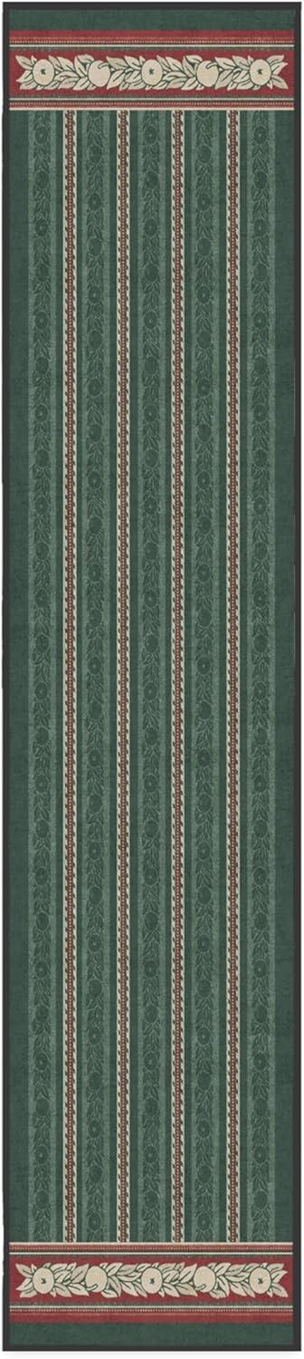 imageRUGGABLE x Morris ampamp Co Washable Runner Rug Mallow Rust Red 25x7 StainResistant NonSlip Hallway Runner Machine Washable Rug for Hallway Entryway Living Room ampamp Kitchenwith Standard PadFruit Stripe Spruce Green Standard Pad