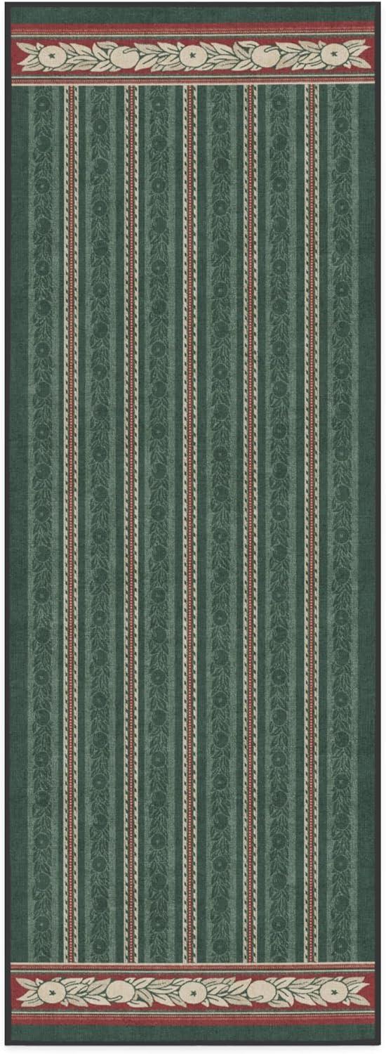 imageRUGGABLE x Morris ampamp Co Washable Runner Rug Mallow Rust Red 25x7 StainResistant NonSlip Hallway Runner Machine Washable Rug for Hallway Entryway Living Room ampamp Kitchenwith Standard PadFruit Stripe Spruce Green Standard Pad