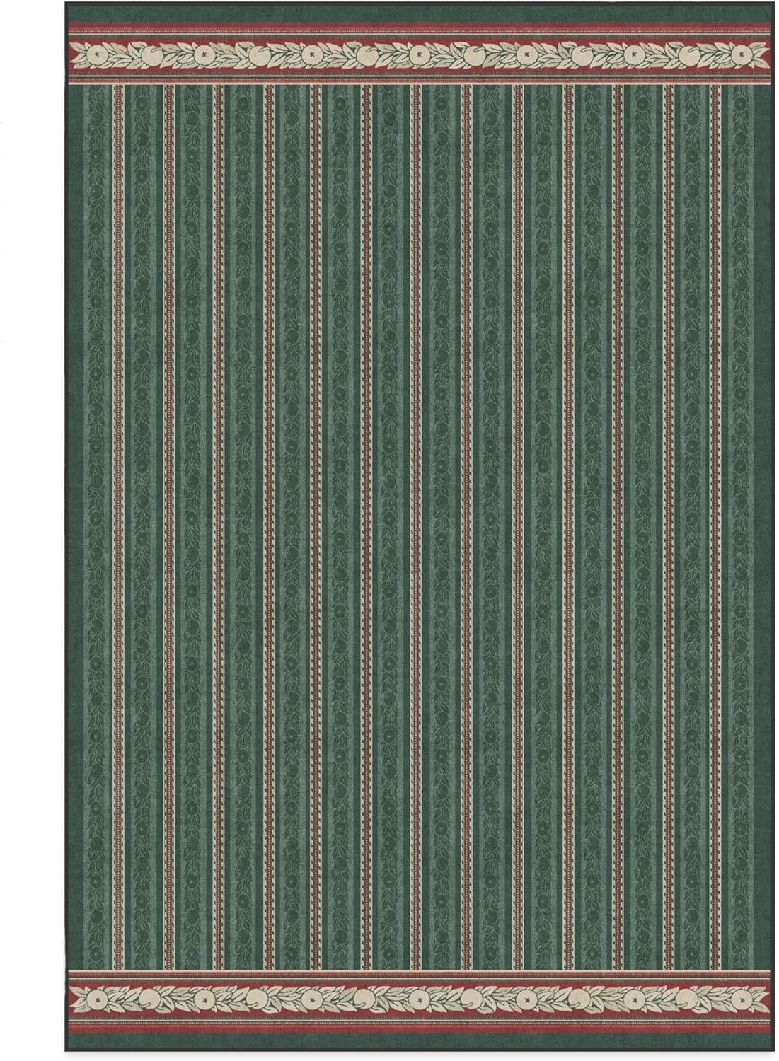 imageRUGGABLE x Morris ampamp Co Washable Runner Rug Mallow Rust Red 25x7 StainResistant NonSlip Hallway Runner Machine Washable Rug for Hallway Entryway Living Room ampamp Kitchenwith Standard PadFruit Stripe Spruce Green Standard Pad
