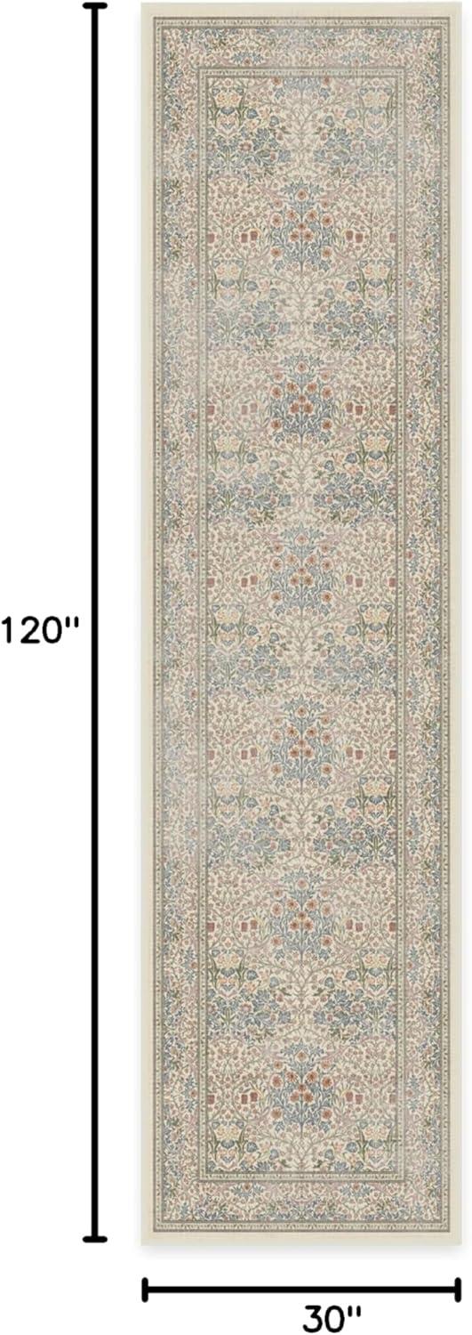 imageRUGGABLE x Morris ampamp Co Washable Runner Rug Mallow Rust Red 25x7 StainResistant NonSlip Hallway Runner Machine Washable Rug for Hallway Entryway Living Room ampamp Kitchenwith Standard PadBlackthorn Ivory Blue Standard Pad