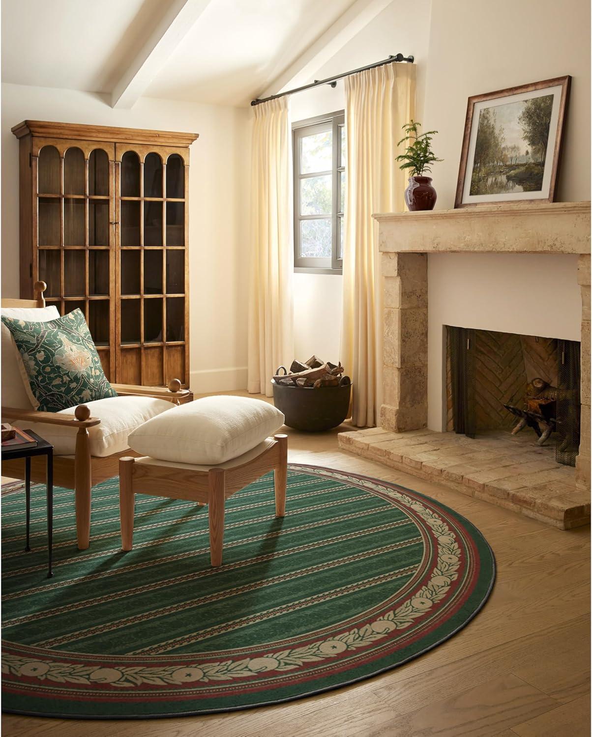 imageRUGGABLE x Morris ampamp Co Washable Runner Rug Mallow Rust Red 25x7 StainResistant NonSlip Hallway Runner Machine Washable Rug for Hallway Entryway Living Room ampamp Kitchenwith Standard PadFruit Stripe Spruce Green Standard Pad