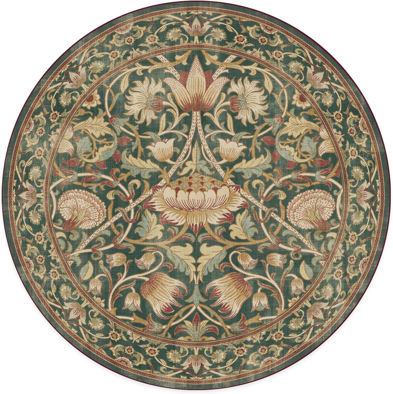 imageRUGGABLE x Morris ampamp Co Washable Runner Rug Mallow Rust Red 25x7 StainResistant NonSlip Hallway Runner Machine Washable Rug for Hallway Entryway Living Room ampamp Kitchenwith Standard PadLodden Soft Evergreen Gold Cushioned Pad