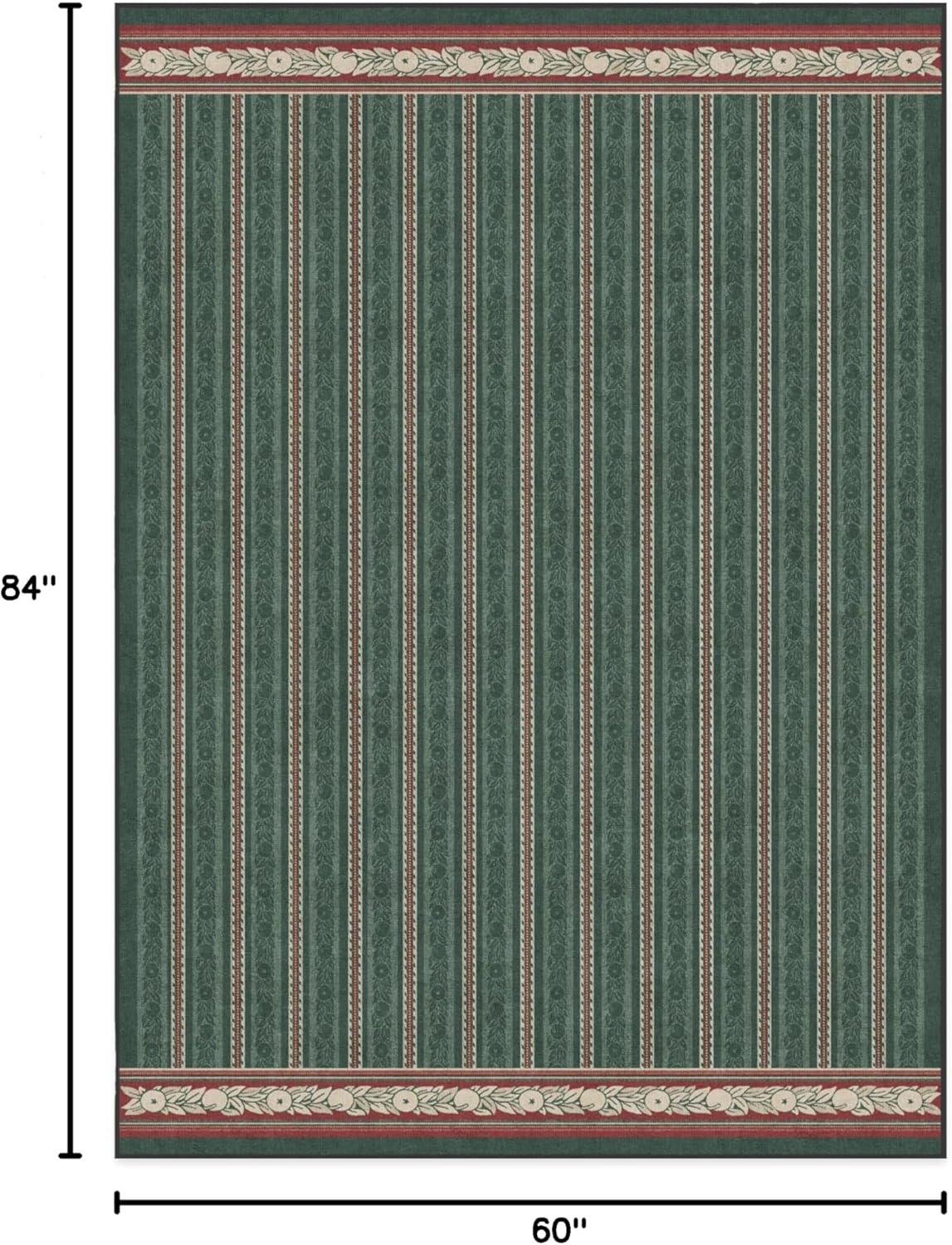 imageRUGGABLE x Morris ampamp Co Washable Runner Rug Mallow Rust Red 25x7 StainResistant NonSlip Hallway Runner Machine Washable Rug for Hallway Entryway Living Room ampamp Kitchenwith Standard PadFruit Stripe Spruce Green Standard Pad
