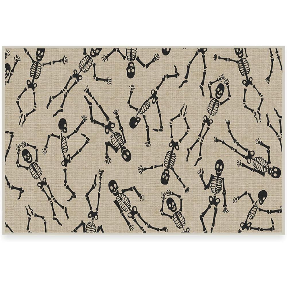 imageRUGGABLE Washable Halloween Area Rug Bone Dance Ivory White 6 ft Round StainResistant NonSlip Medium Machine Washable Rugs for Living Room Bedroom Hallway Entryway ampamp Officewith Standard PadBone Dance Ivory White  Standard Pad
