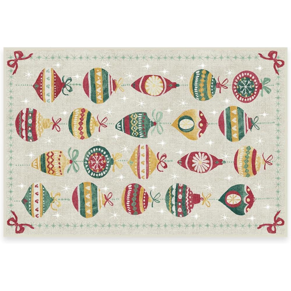 imageRUGGABLE Washable Plaid Area Rug  Dress Stewart Tartan White 2x3 StainResistant NonSlip  Small Machine Washable Rugs for Living Room Bedroom Hallway Entryway ampamp Bathroomwith Standard PadFestive Garland White  Cushioned Pad