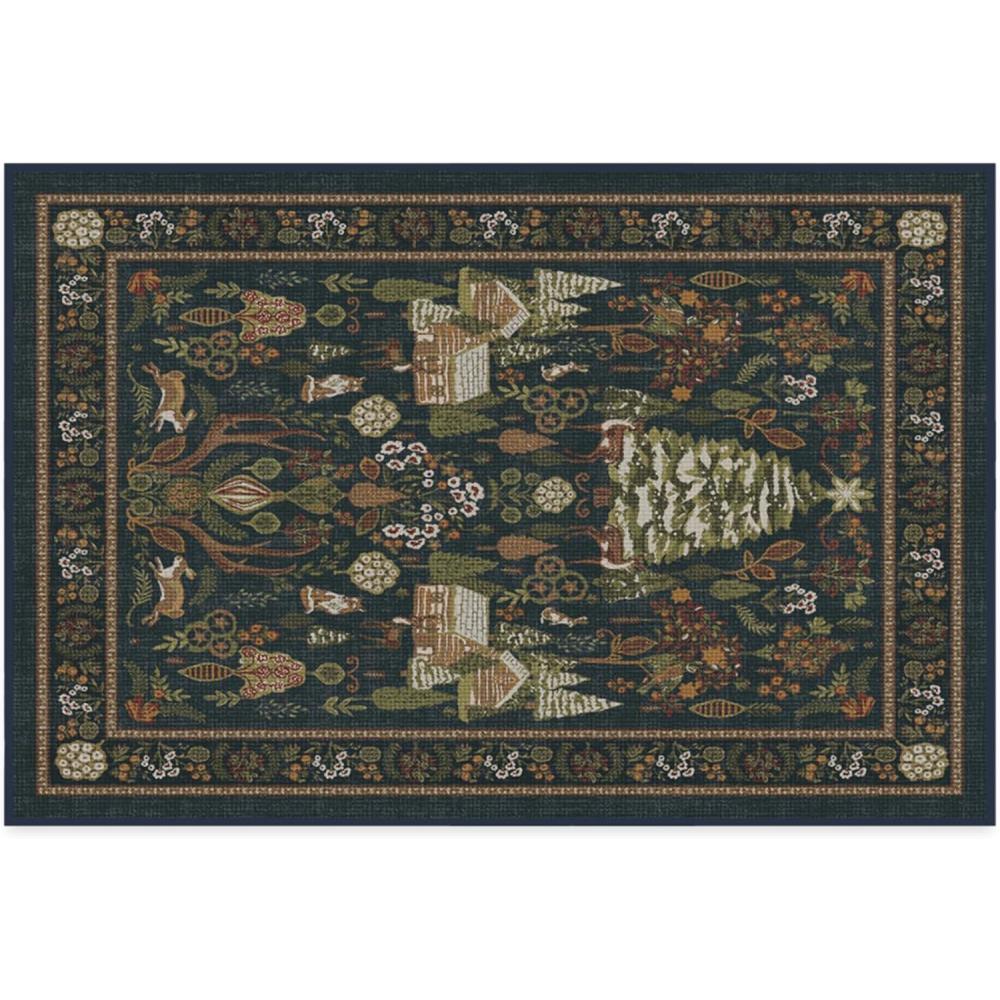 imageRUGGABLE Washable Plaid Area Rug  Dress Stewart Tartan White 2x3 StainResistant NonSlip  Small Machine Washable Rugs for Living Room Bedroom Hallway Entryway ampamp Bathroomwith Standard PadB  Juniper Midnight Blue  Cushioned Pad