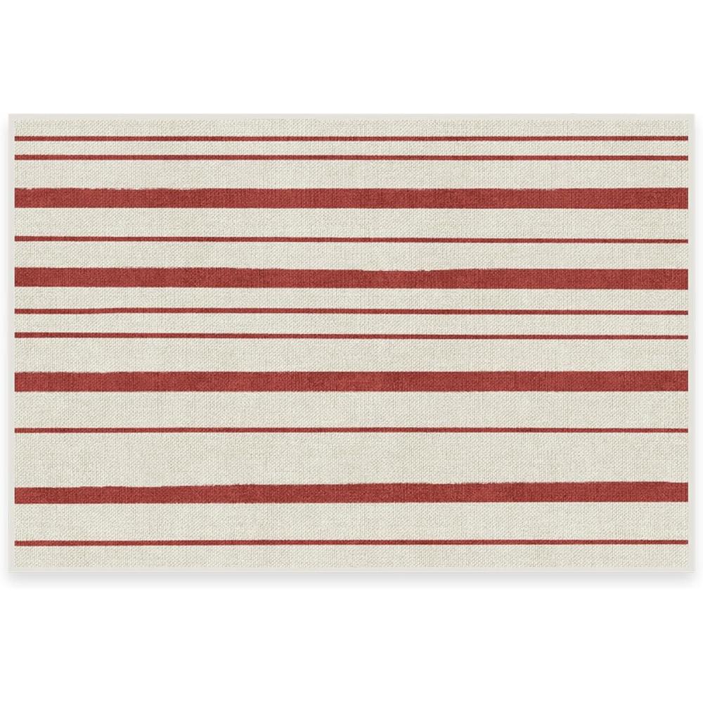imageRUGGABLE Washable Plaid Area Rug  Dress Stewart Tartan White 2x3 StainResistant NonSlip  Small Machine Washable Rugs for Living Room Bedroom Hallway Entryway ampamp Bathroomwith Standard PadHudson Stripe Red  Standard Pad