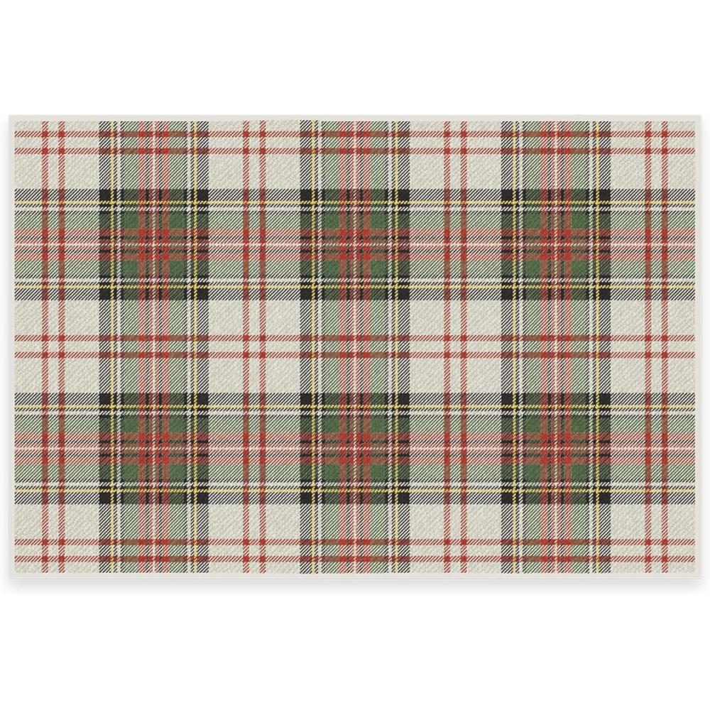 imageRUGGABLE Washable Plaid Area Rug  Dress Stewart Tartan White 2x3 StainResistant NonSlip  Small Machine Washable Rugs for Living Room Bedroom Hallway Entryway ampamp Bathroomwith Standard PadA  Dress Stewart Tartan White  Cushioned Pad
