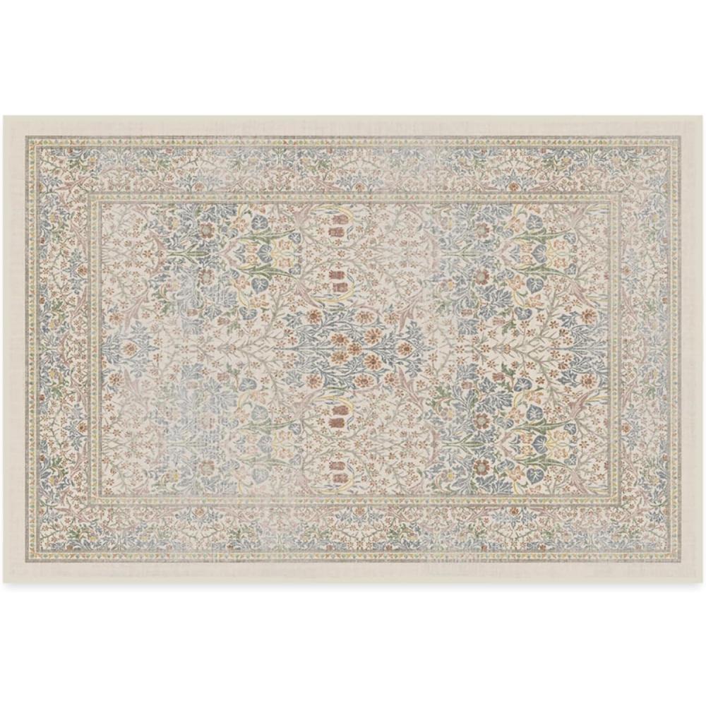 imageRUGGABLE x Morris ampamp Co Washable Runner Rug  Mallow Rust Red 25x7 StainResistant NonSlip Hallway Runner  Machine Washable Rug for Hallway Entryway Living Room ampamp Kitchenwith Standard PadBlackthorn Ivory Blue  Cushioned Pad