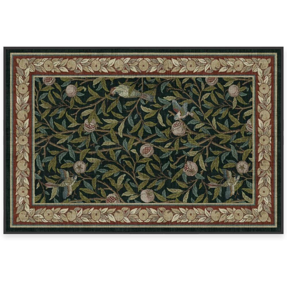 imageRUGGABLE x Morris ampamp Co Washable Runner Rug  Mallow Rust Red 25x7 StainResistant NonSlip Hallway Runner  Machine Washable Rug for Hallway Entryway Living Room ampamp Kitchenwith Standard PadPomegranate Blue Green  Standard Pad