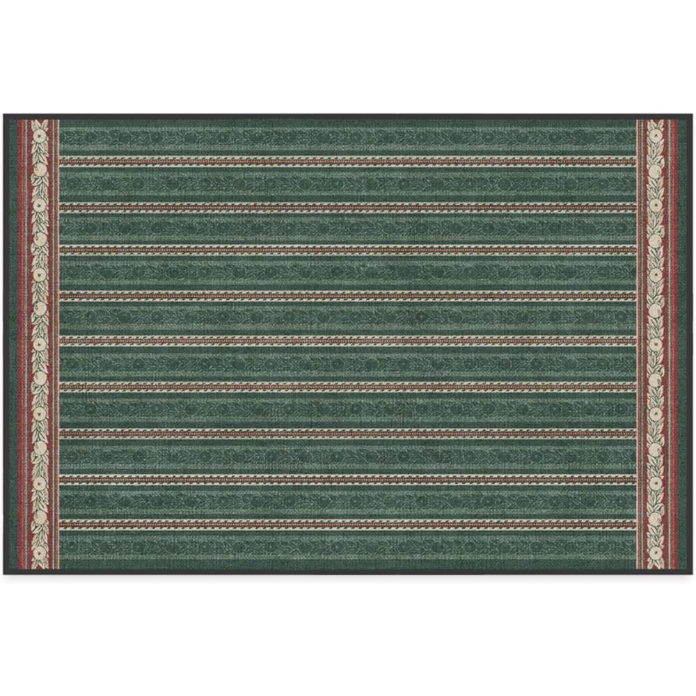 imageRUGGABLE x Morris ampamp Co Washable Runner Rug  Mallow Rust Red 25x7 StainResistant NonSlip Hallway Runner  Machine Washable Rug for Hallway Entryway Living Room ampamp Kitchenwith Standard PadFruit Stripe Spruce Green  Standard Pad
